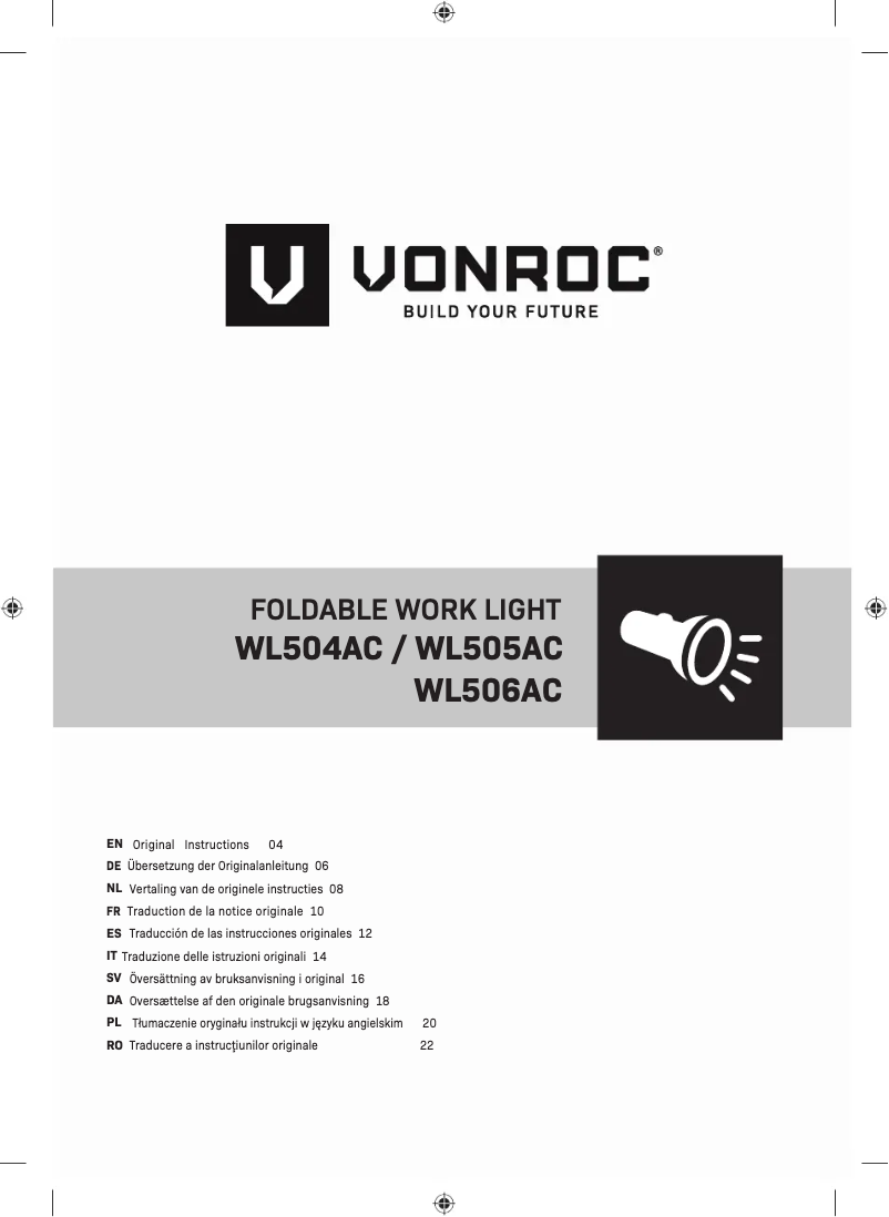 Page n°1 - Manuel utilisateur Vonroc WL504AC
