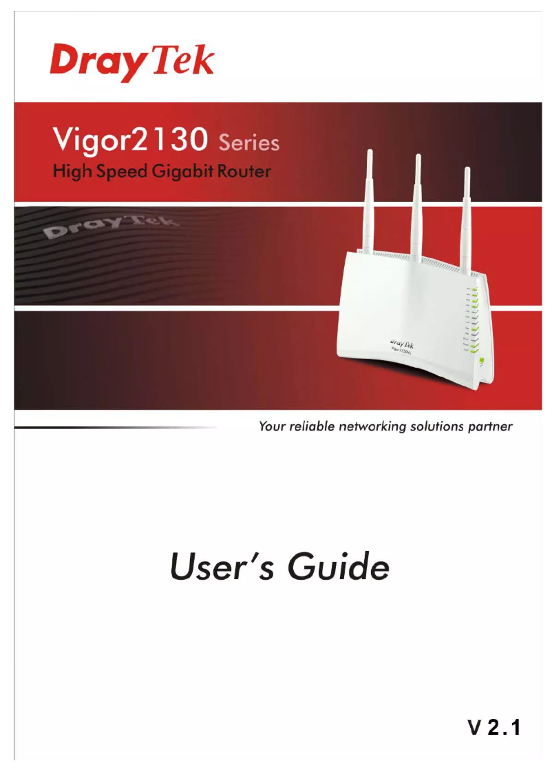 Image de la première page du manuel de l'appareil Vigor2130 Series