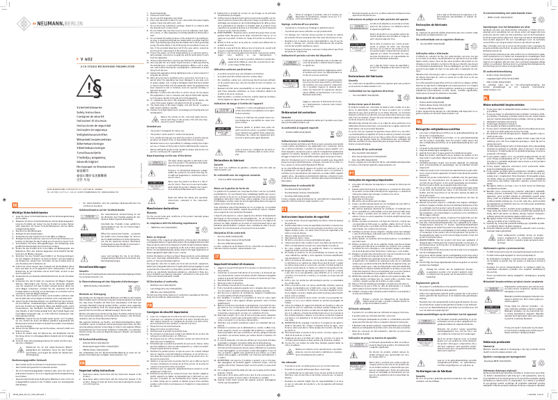 Page 1 de la notice Instructions / montage Neumann V 402