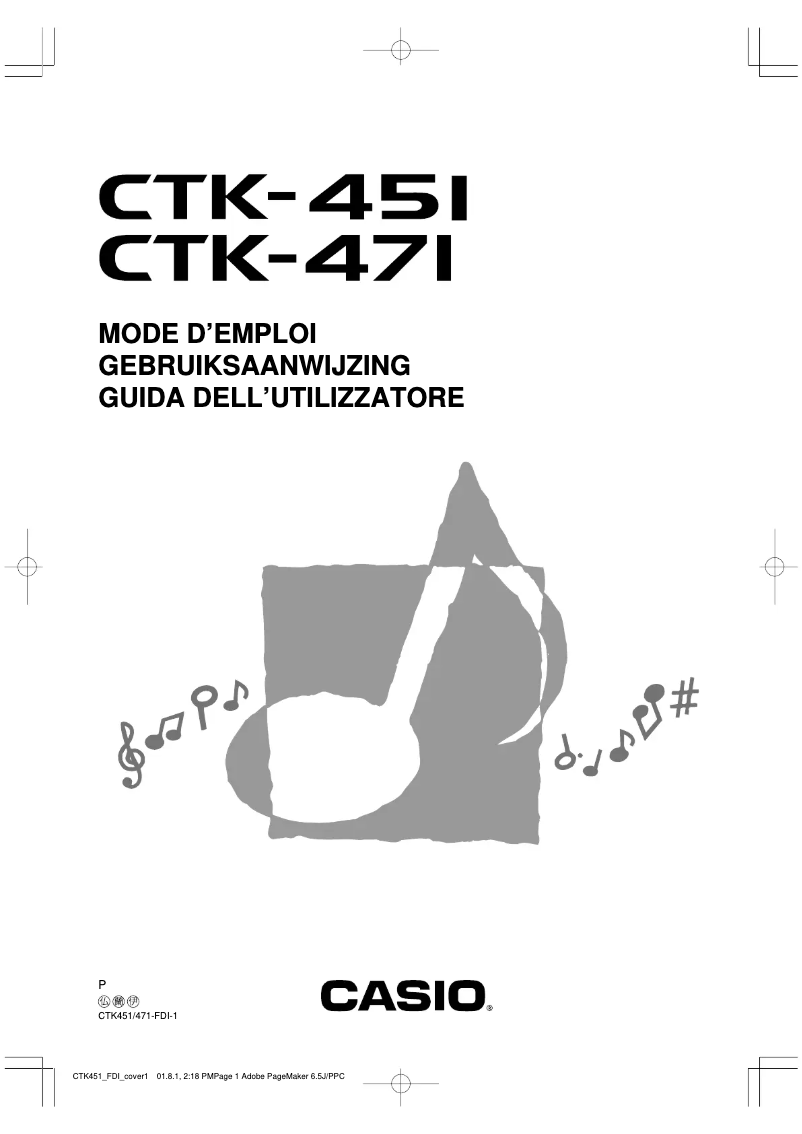 Page n°1 - Manuel utilisateur Casio CTK-451