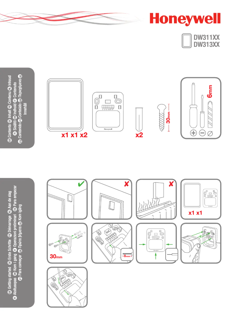Page 1 de la notice Manuel utilisateur Honeywell DW311
