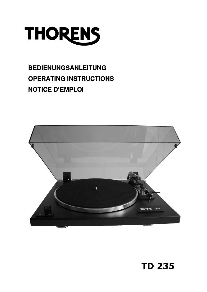 Page 1 de la notice Mode d'emploi Thorens TD 235
