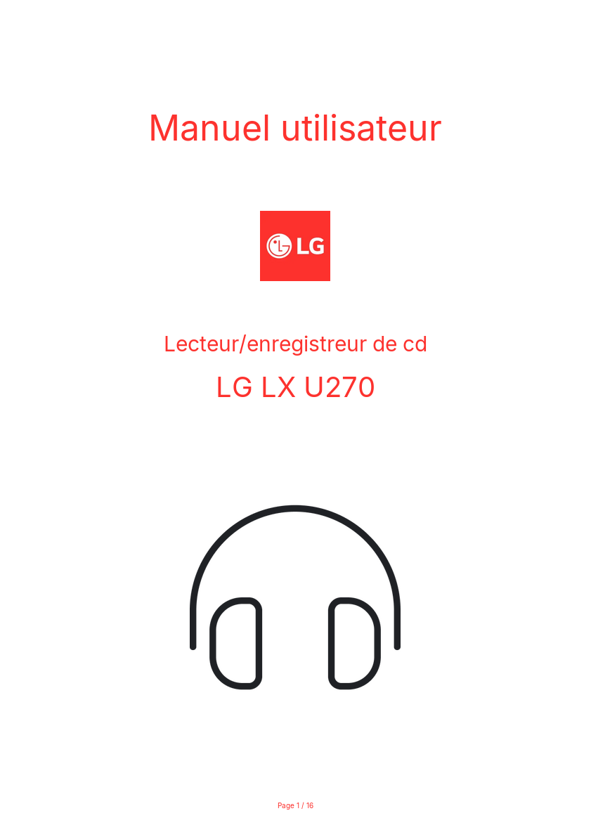 Image de la première page du manuel de l'appareil LX U270