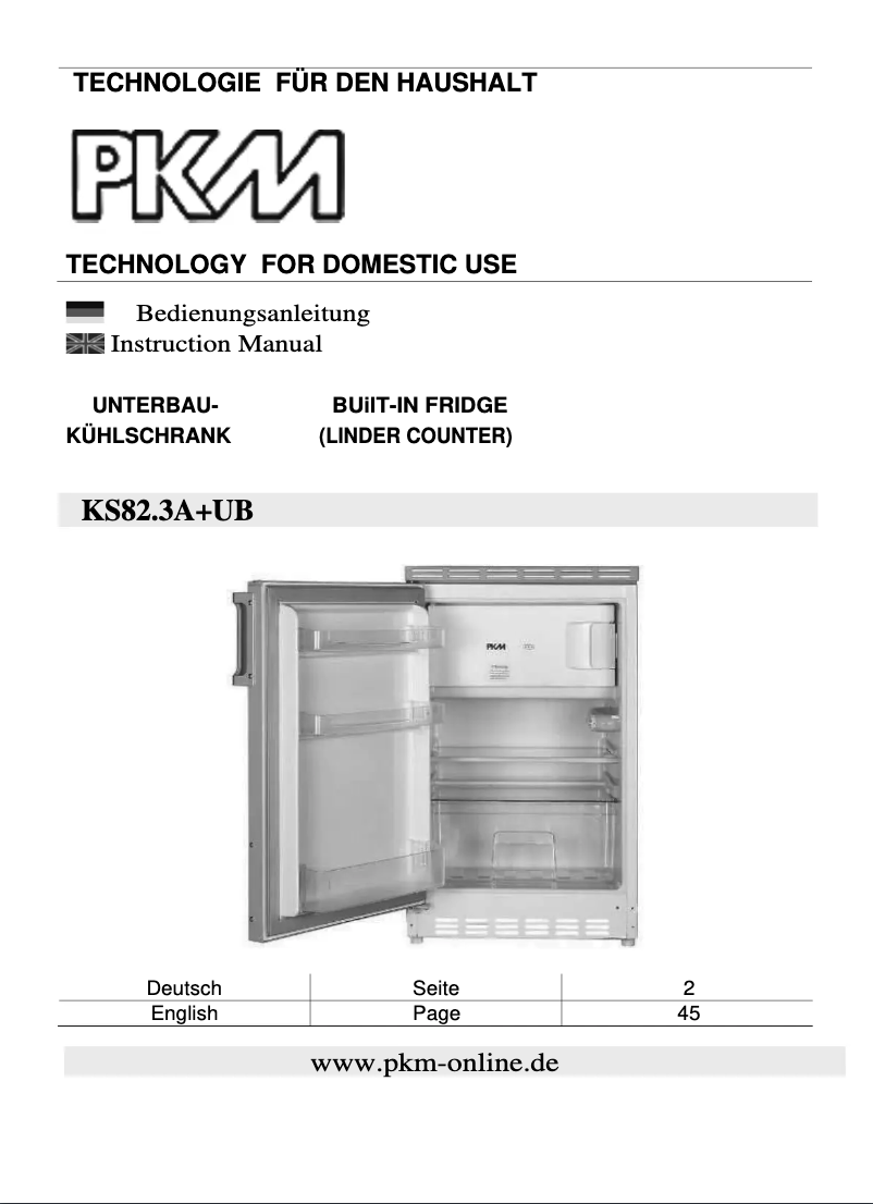 Image de la première page du manuel de l'appareil KS82.3A+UB