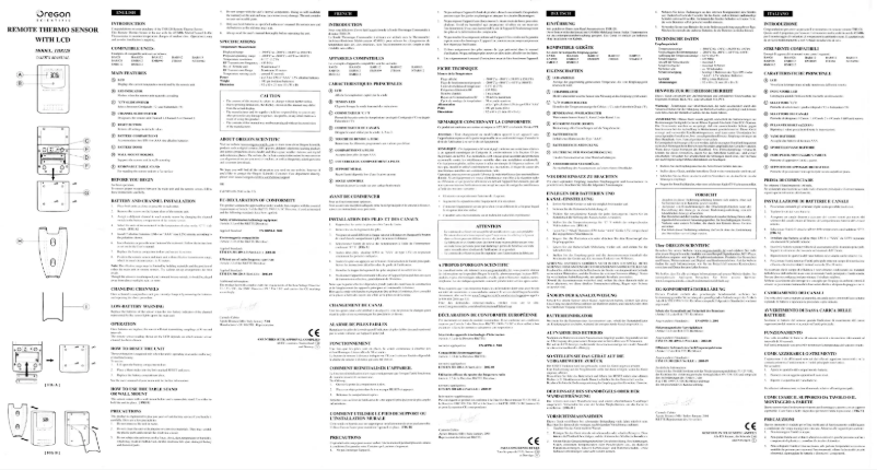Page 1 de la notice Manuel utilisateur Oregon Scientific THR128