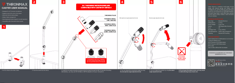 Page 1 de la notice Manuel utilisateur Thronmax S2