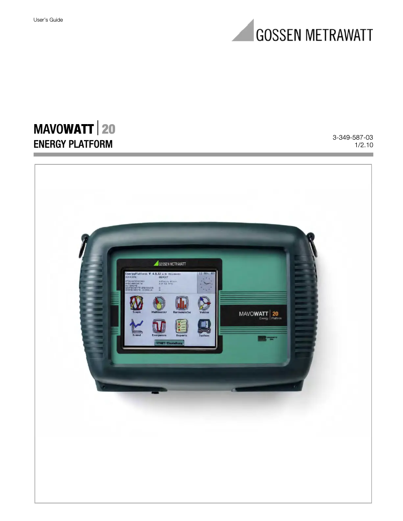 Page 1 de la notice Manuel utilisateur Gossen Metrawatt MAVOWATT 20