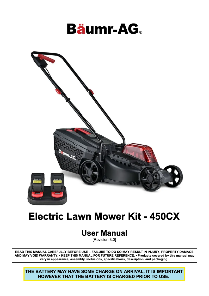 Imagen de la primera página del manual del dispositivo 450CX