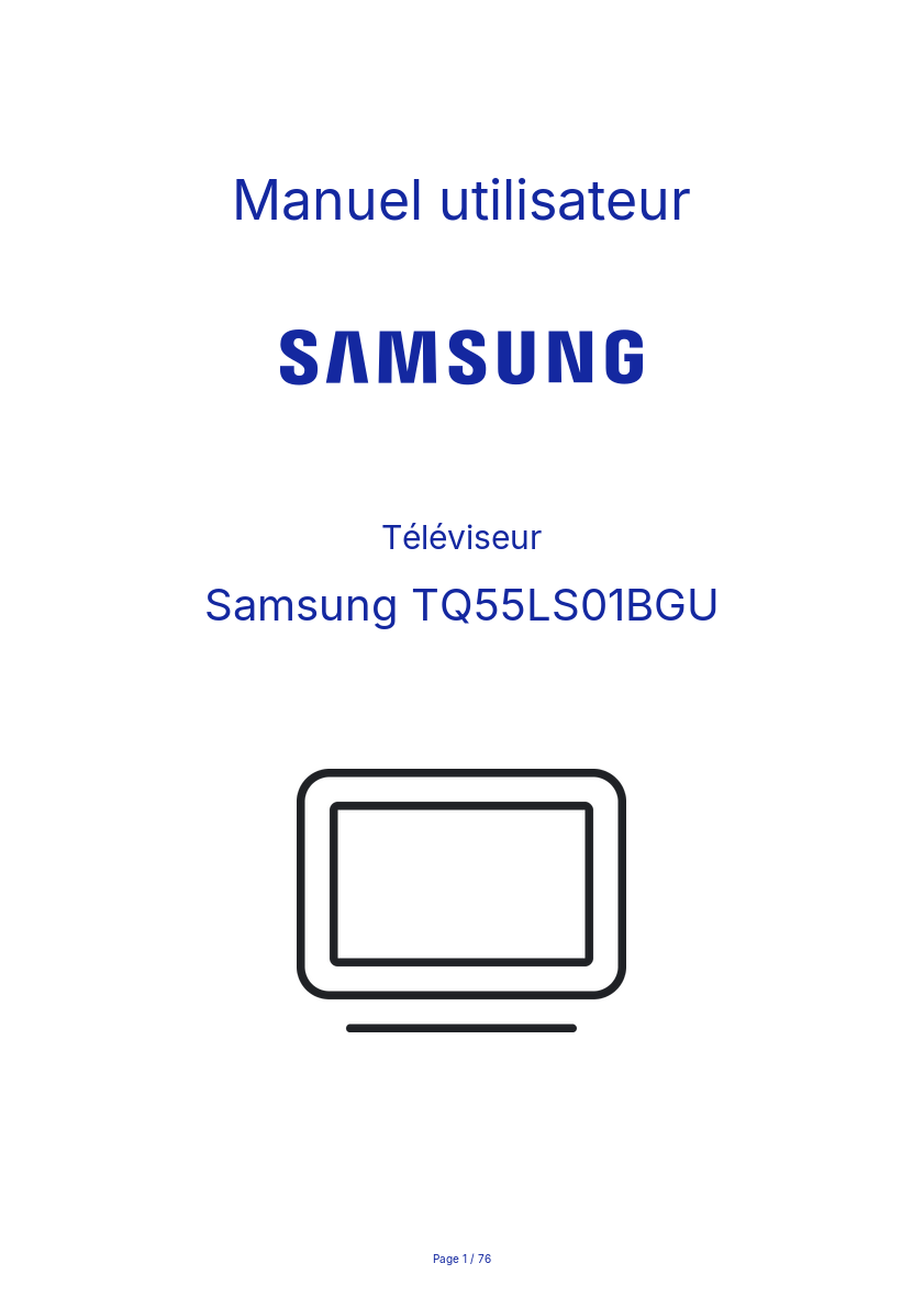 Page n°1 - Manuel utilisateur Samsung TQ55LS01BGU