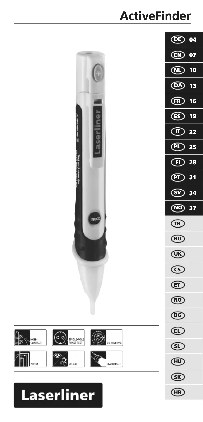 Page 1 de la notice Manuel utilisateur Laserliner ActiveFinder Plus