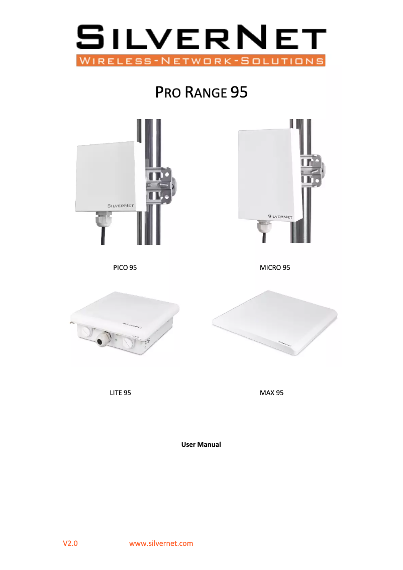 Page n°1 - Manuel utilisateur SilverNet LITE 95-PCP