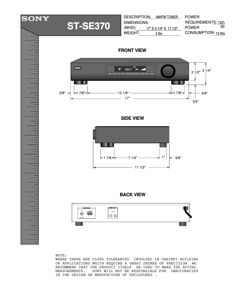 Página 1 del manual Guía de instalación Sony ST-SE370