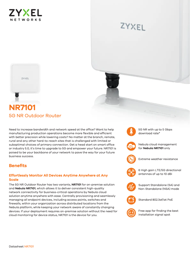 Imagen de la primera página del manual del dispositivo NR7101