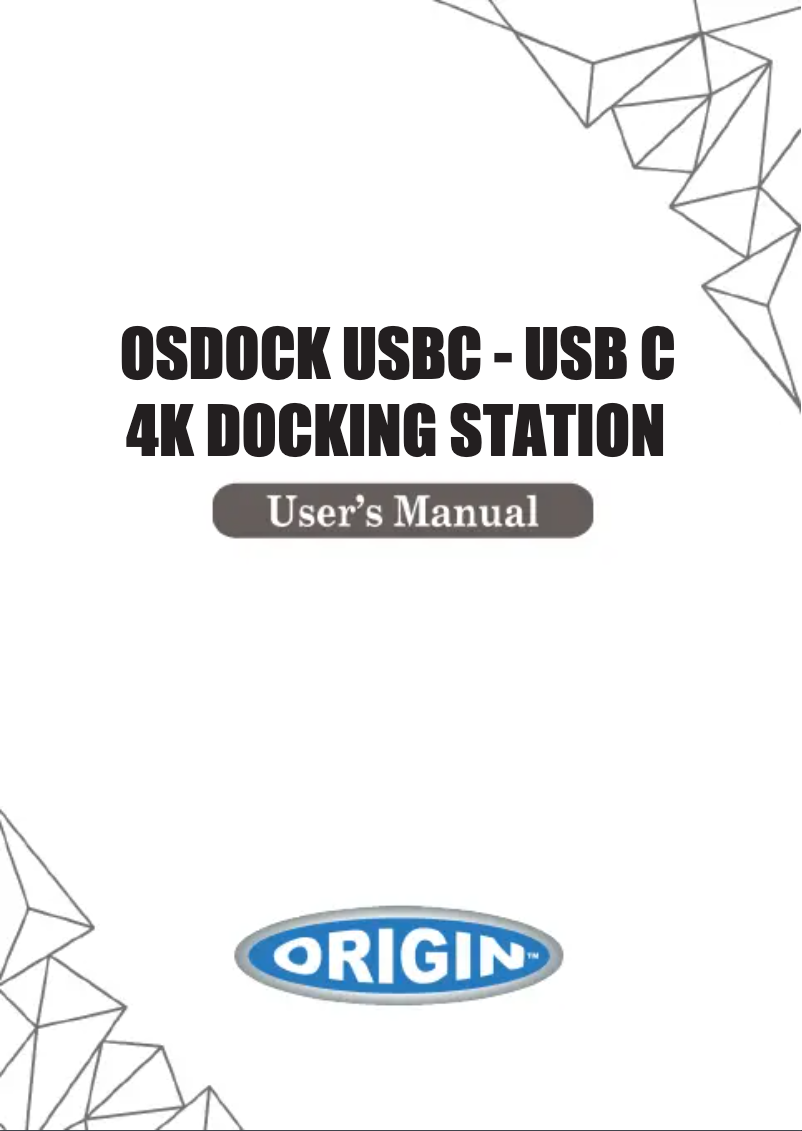 Page n°1 - Manuel utilisateur Origin Storage OSDOCK-USBC