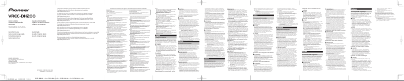 Page n°1 - Guide de démarrage rapide Pioneer VREC-DH200
