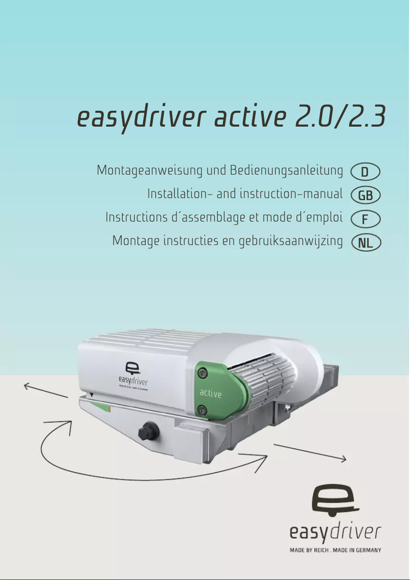 Imagen de la primera página del manual del dispositivo Easydriver active 2.0