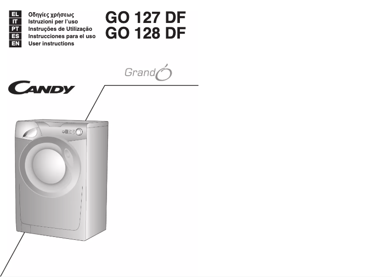 Page 1 de la notice Manuel utilisateur Candy GO4 127 DF