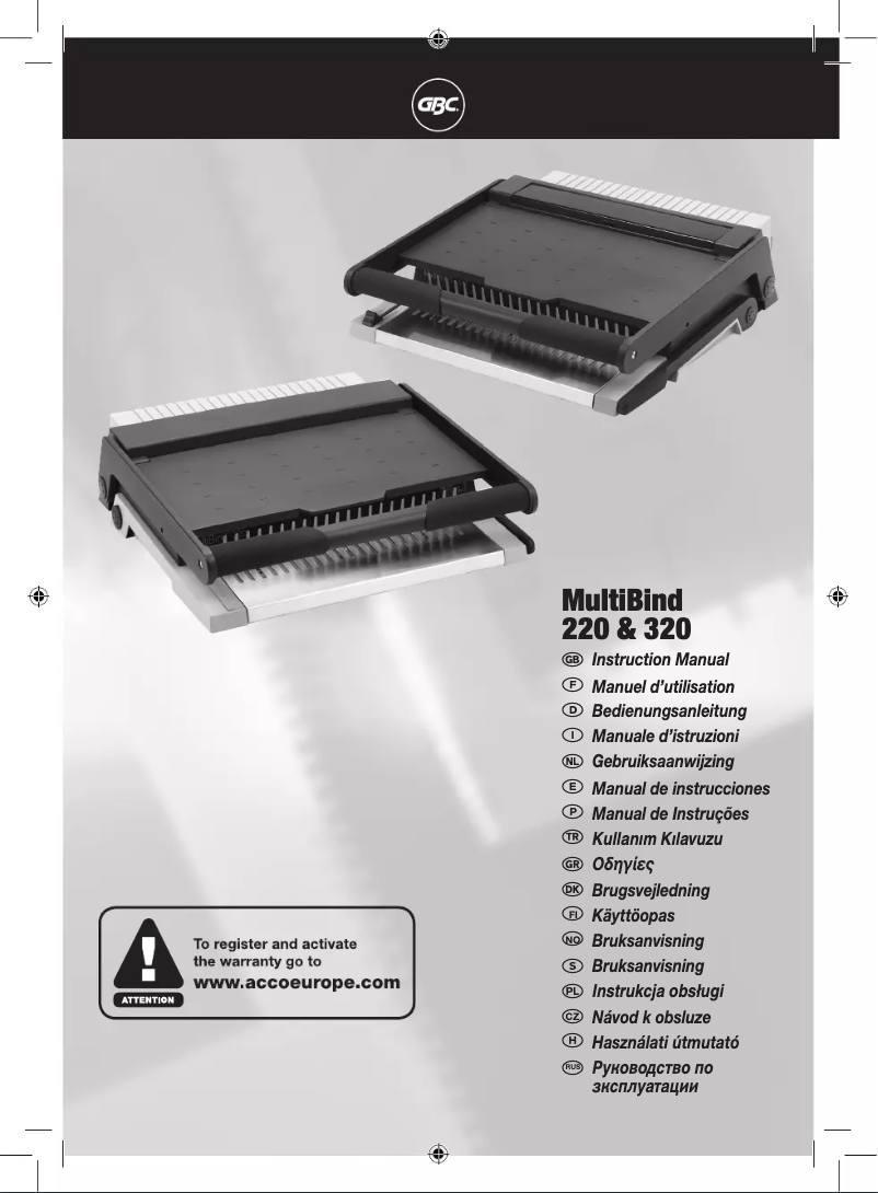 Page 1 de la notice Manuel utilisateur GBC IB271090