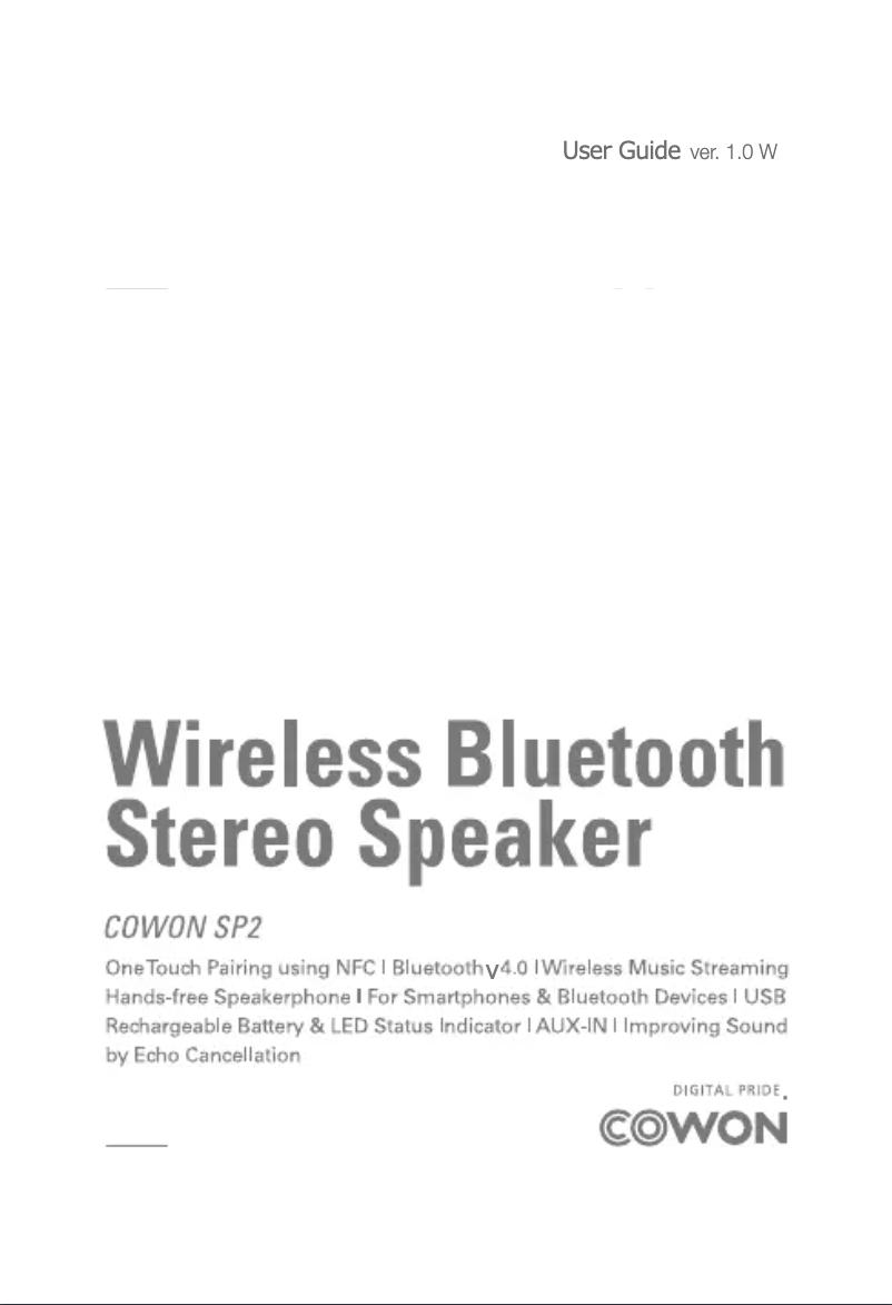 Page 1 de la notice Manuel utilisateur Cowon SP2