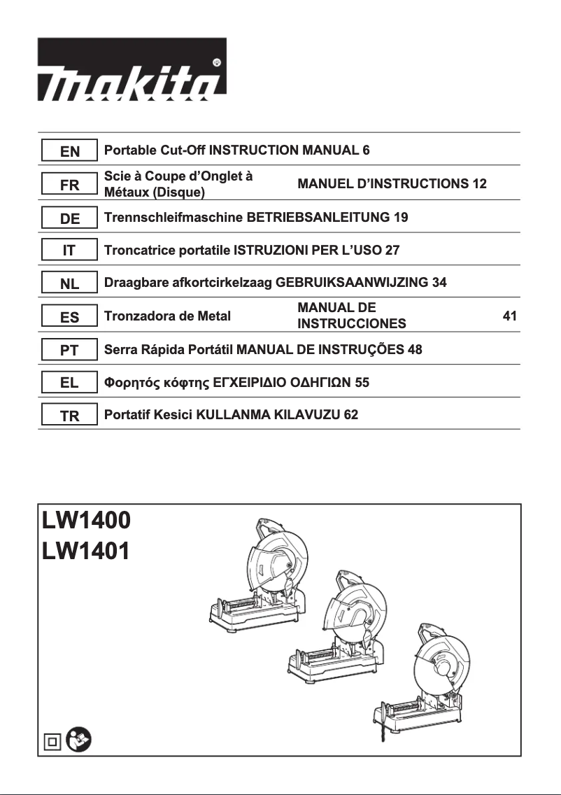 Page n°1 - Manuel utilisateur Makita LW1401