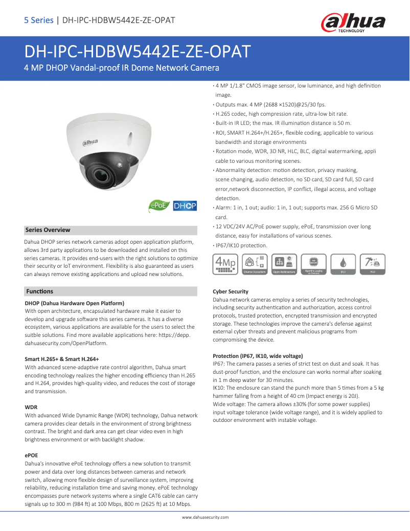 Image de la première page du manuel de l'appareil IPC-HDBW5442E-ZE-OPAT