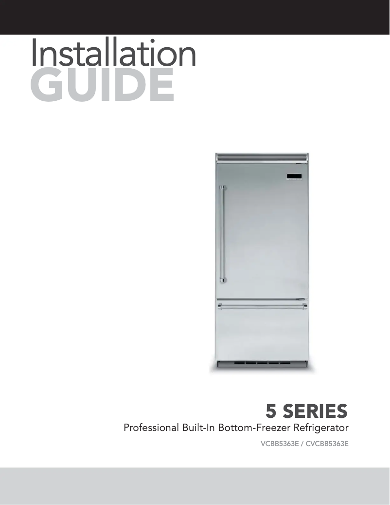 Image de la première page du manuel de l'appareil VCBB5363ERWH
