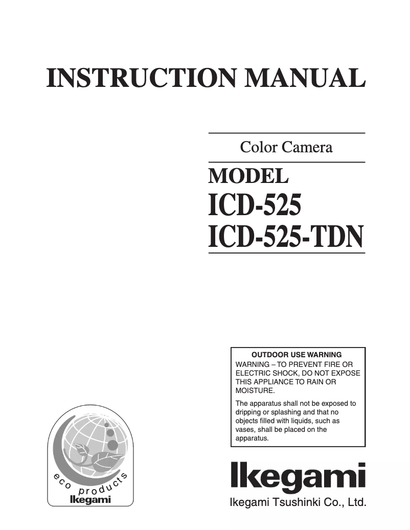 Página 1 del manual Manual de usuario Ikegami ICD-525