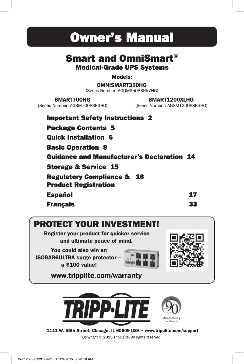 Page n°1 - Manuel utilisateur Tripp Lite SmartPro