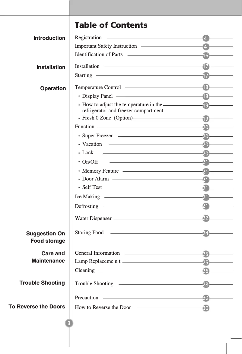 Page n°1 - Manuel utilisateur LG GB5135SWAW