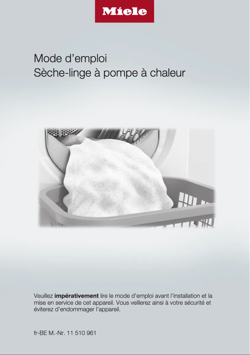 Page 1 de la notice Manuel utilisateur Miele TWR 860 WP