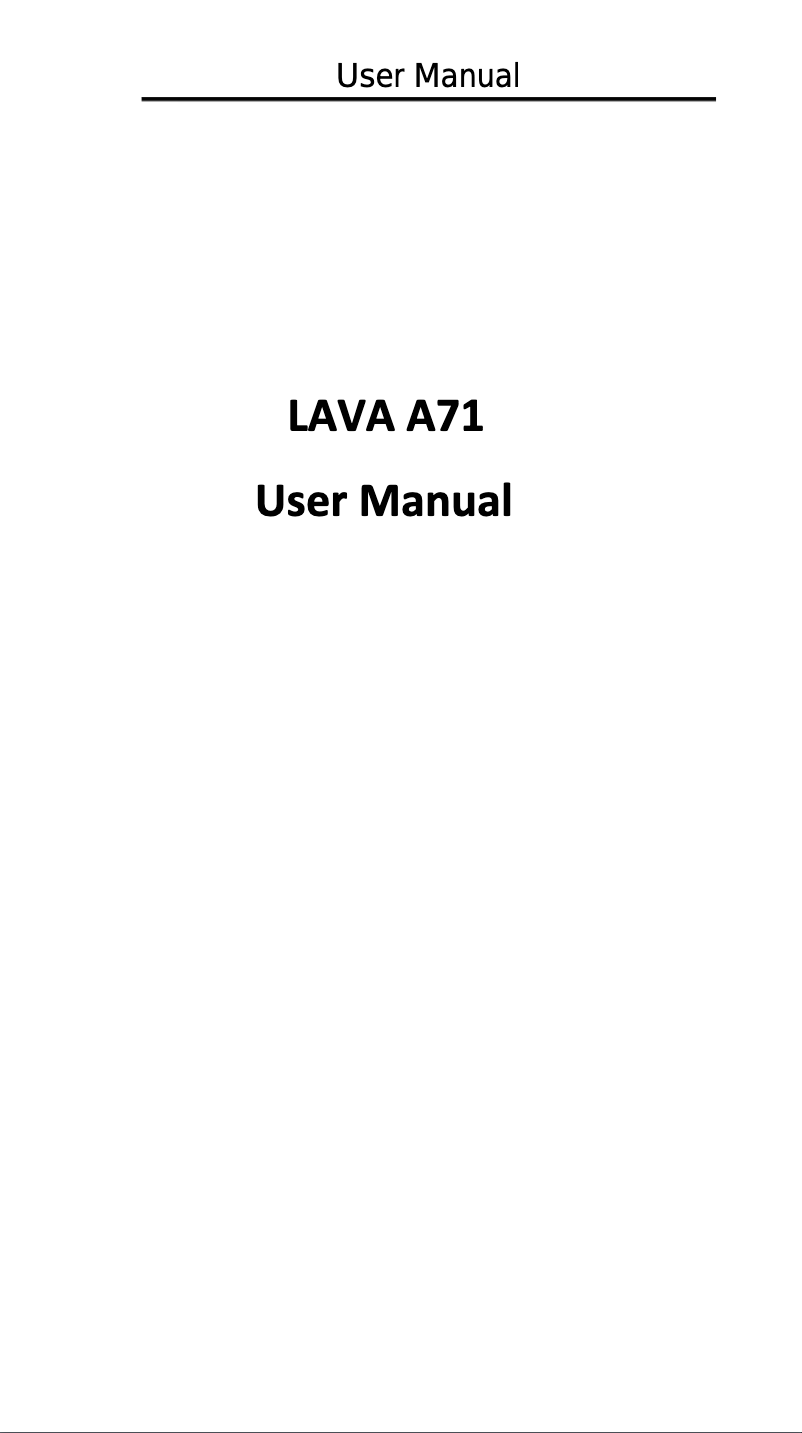 Image de la première page du manuel de l'appareil A71