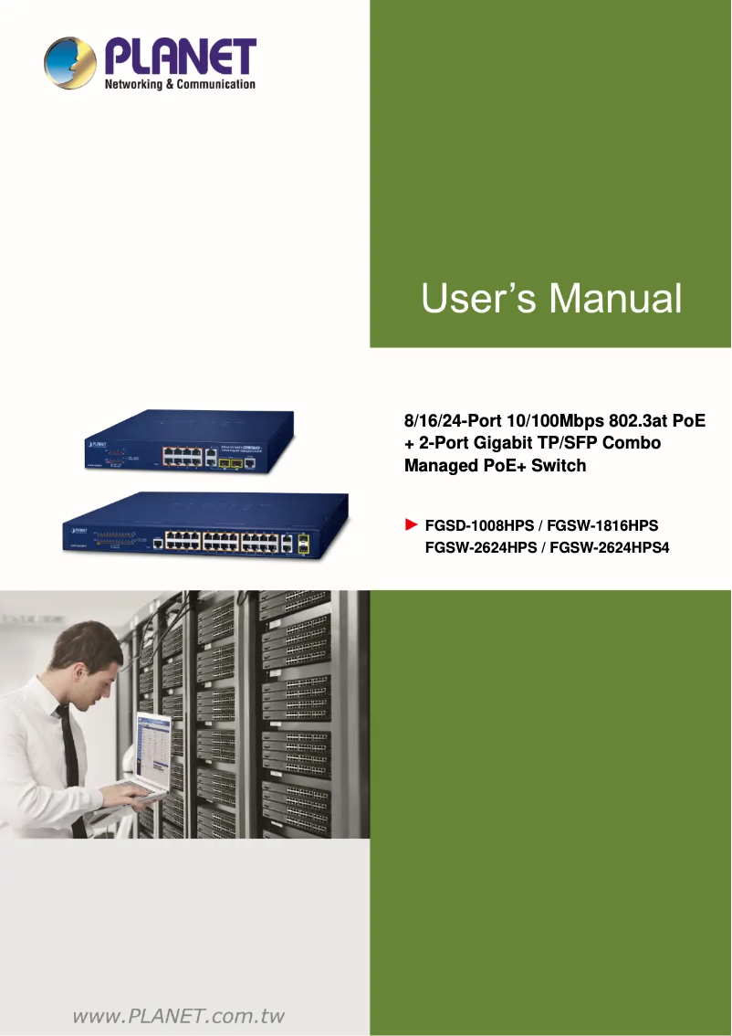 Page 1 de la notice Manuel utilisateur Planet FGSW-1816HPS