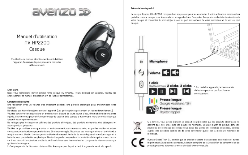 Página 1 del manual Manual de usuario Avenzo AV-HP2200