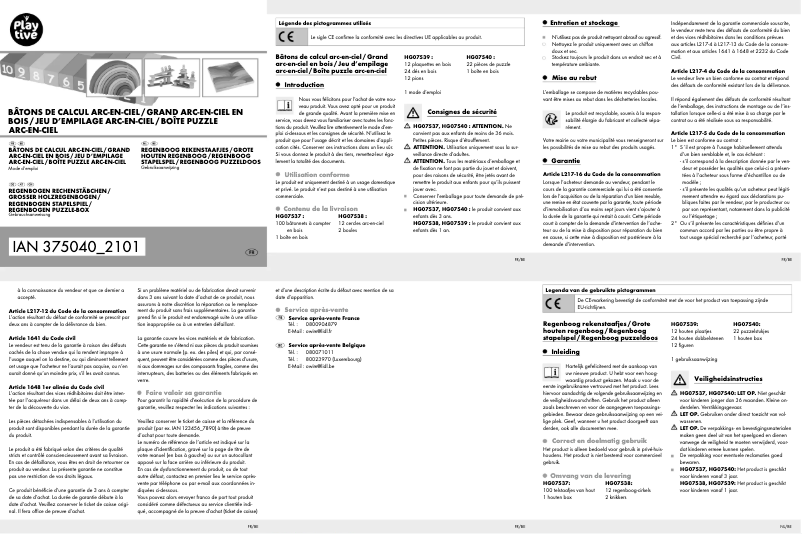 Page 1 de la notice Manuel utilisateur Playtive HG07537