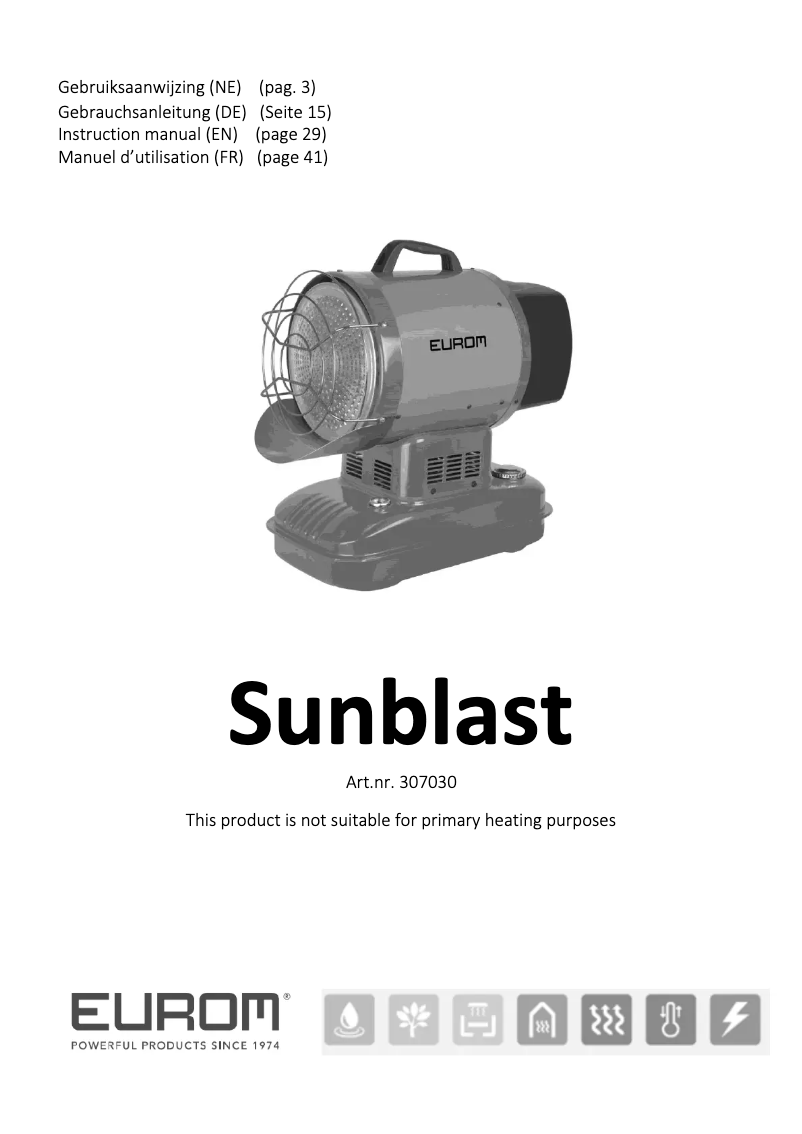 Page n°1 - Manuel utilisateur Eurom Sunblast