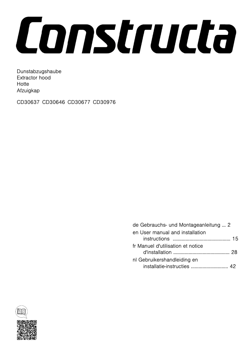 Page 1 de la notice Instructions / montage Constructa CD30646