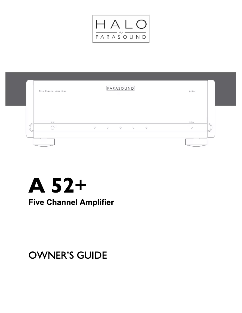 Page n°1 - Manuel utilisateur Parasound Halo A 52+
