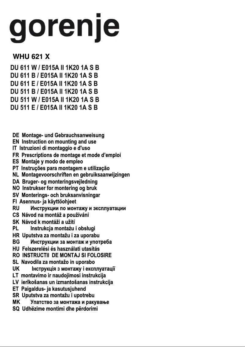 Imagen de la primera página del manual del dispositivo WHU621X