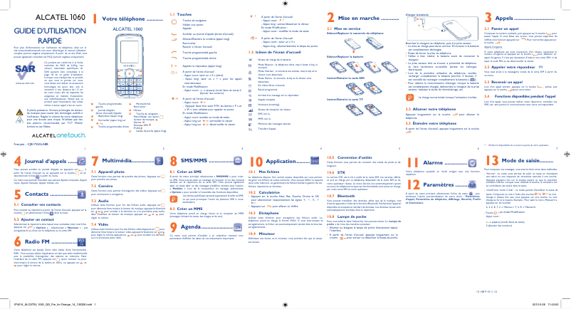 Image de la première page du manuel de l'appareil One Touch 1060D