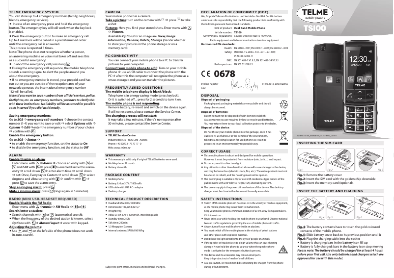 Página 1 del manual Manual de usuario Emporia Telme TS 100