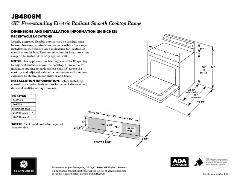 Image de la première page du manuel de l'appareil JB750SJSS