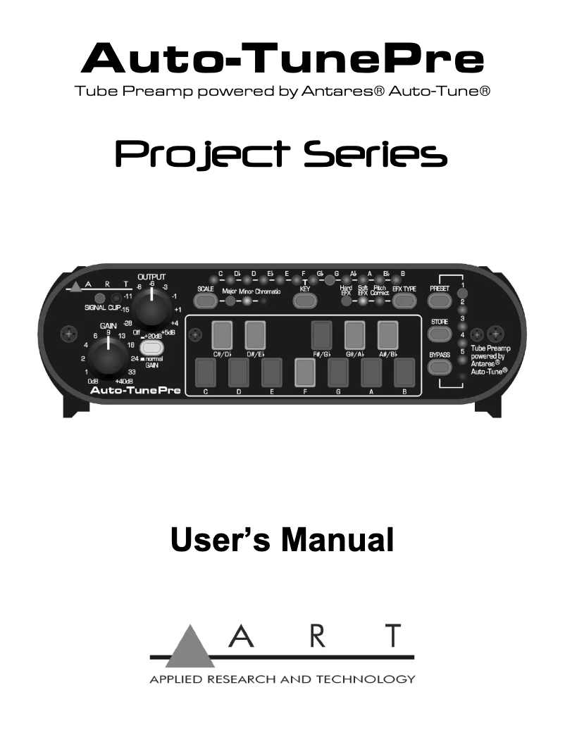 Image de la première page du manuel de l'appareil Auto-Tune Pre