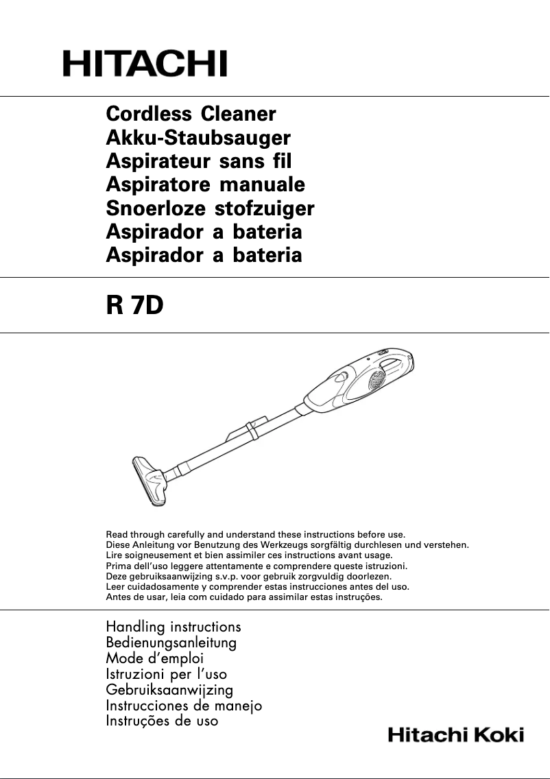 Page 1 de la notice Manuel utilisateur Hitachi R 7D