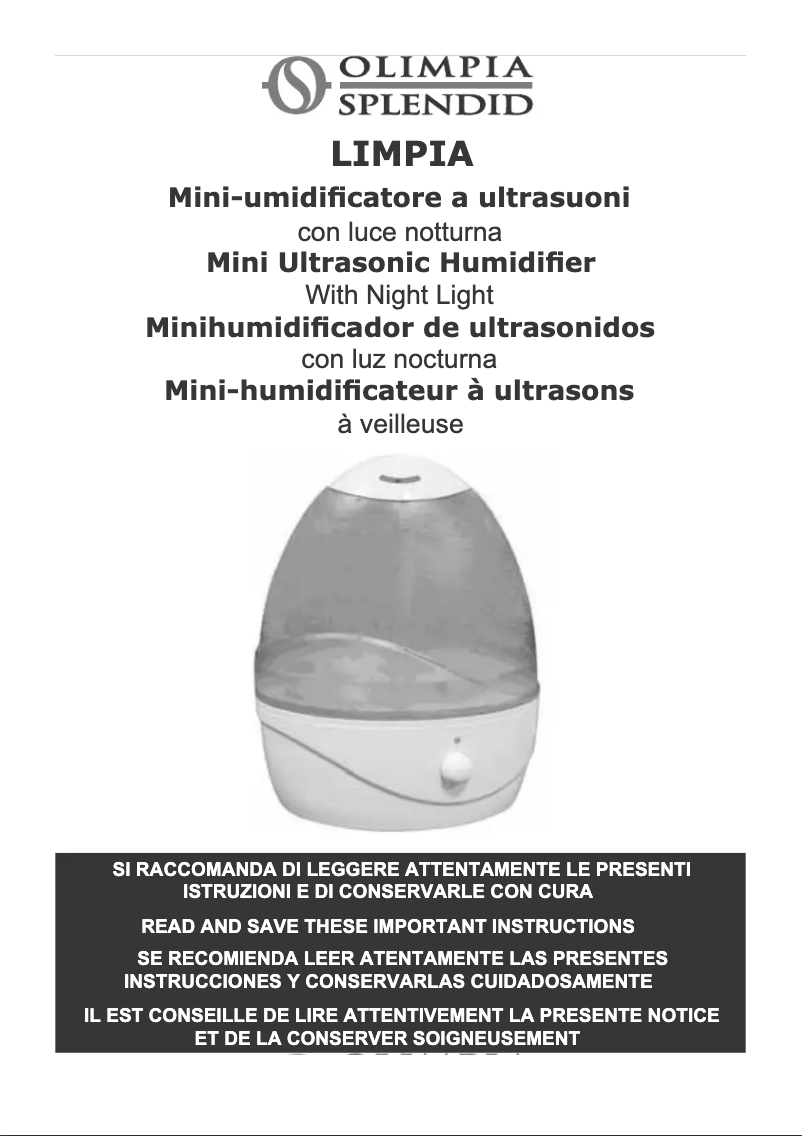Image de la première page du manuel de l'appareil Limpia