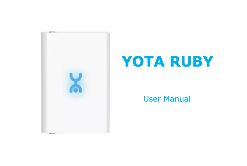 Page n°1 - Manuel utilisateur Yota Ruby