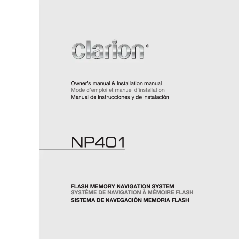 Page n°1 - Manuel utilisateur Clarion NP401