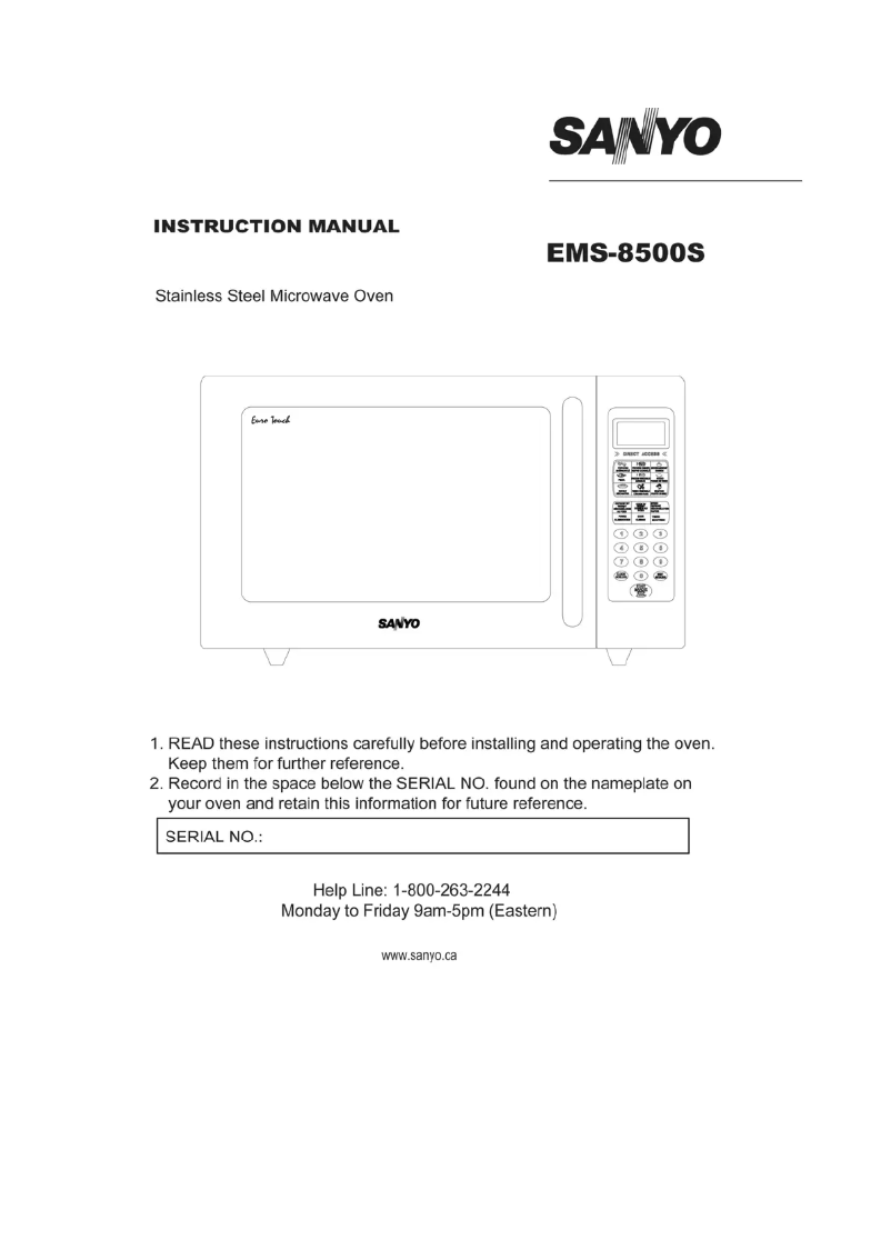 Page 1 of the manual User Manual Sanyo EM-S8500S