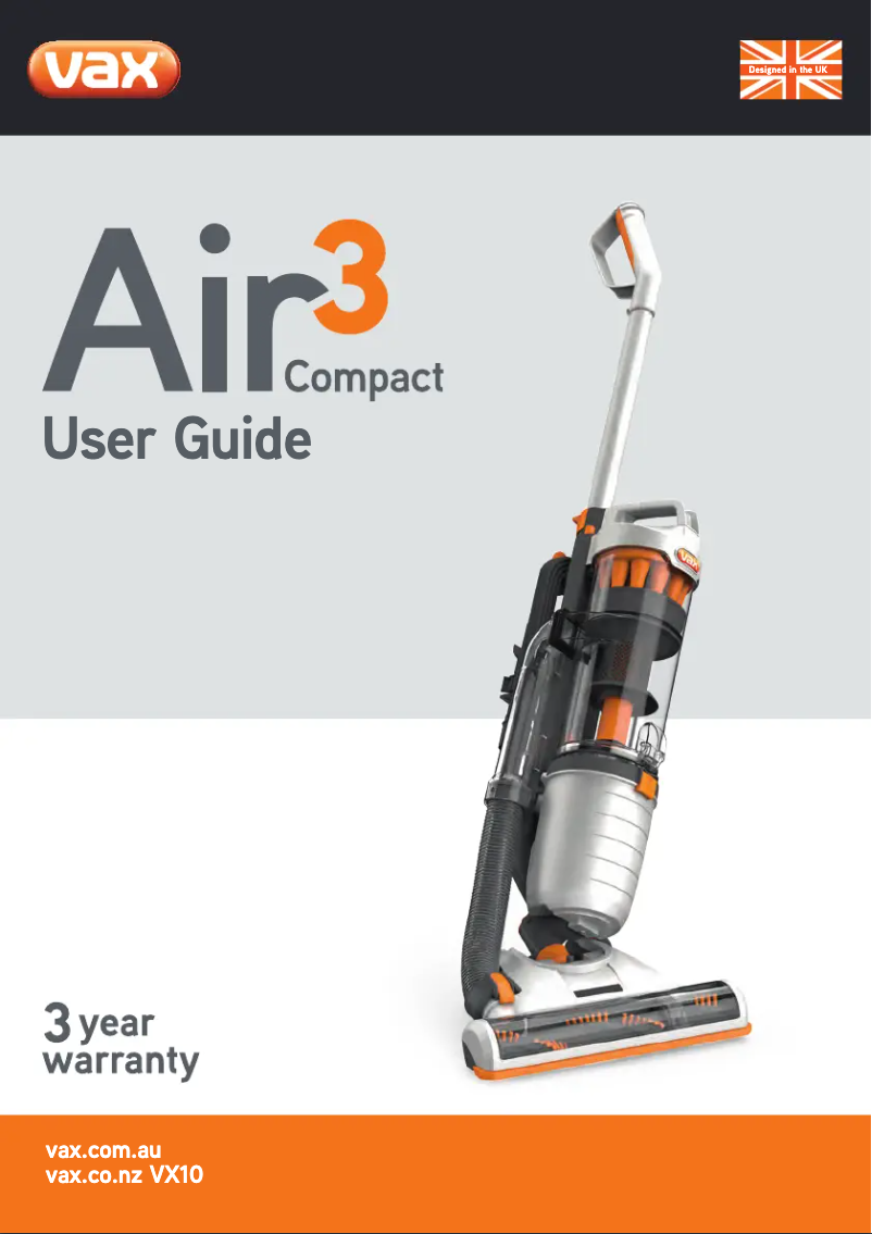 Page n°1 - Manuel utilisateur Vax Air 3 Compact VX10