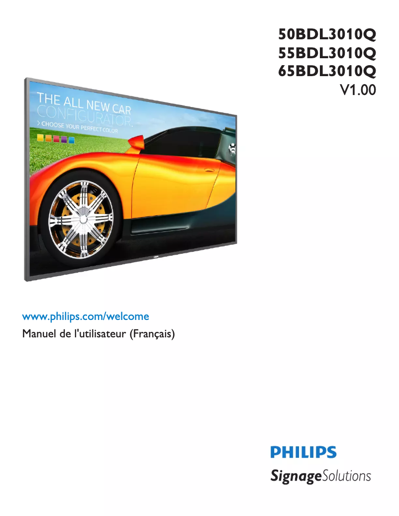 Image de la première page du manuel de l'appareil 65BDL3010Q