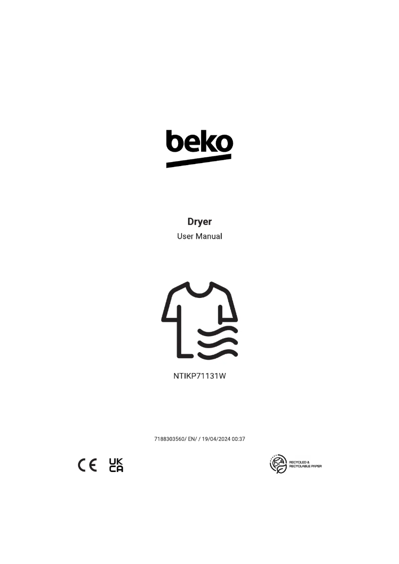 Page 1 de la notice Manuel utilisateur Beko NTIKP71131W